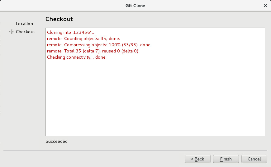 Screenshot on successful cloning